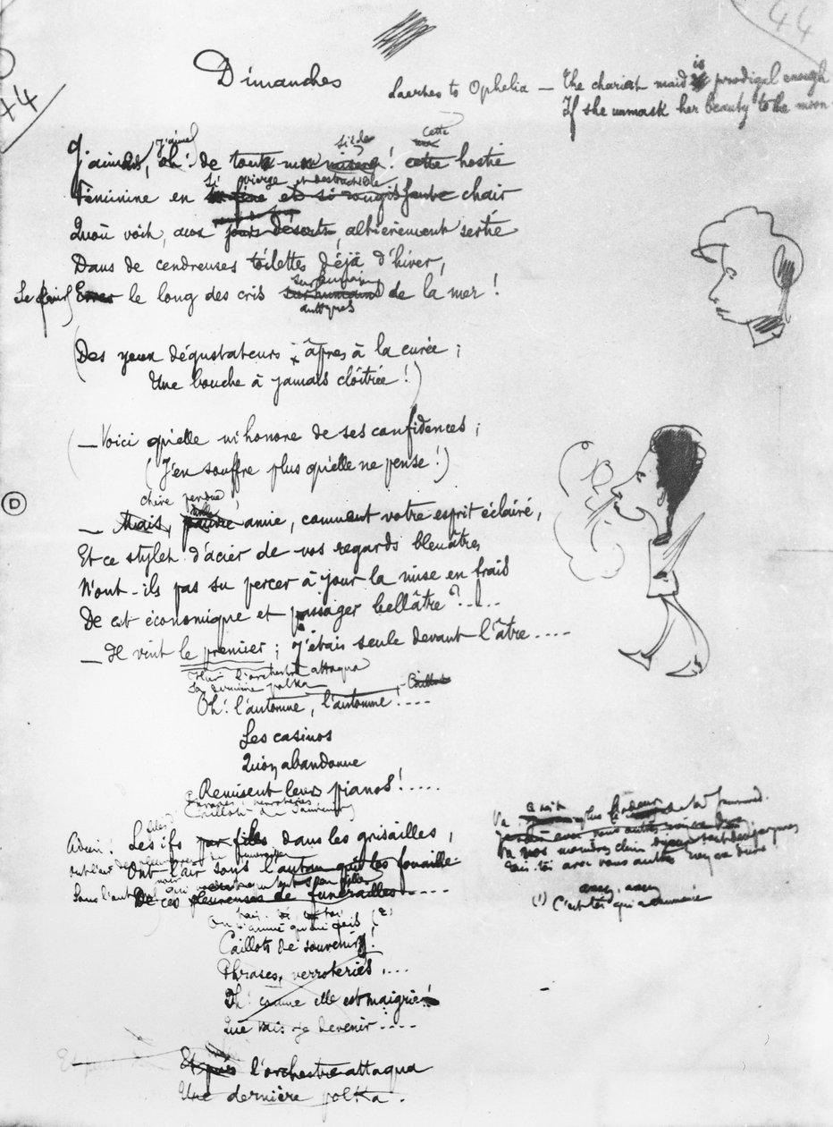 Ilustrowany szkic "Dimanches", z "Les Fleurs de Bonne Volonté". autorstwa Jules Laforgue