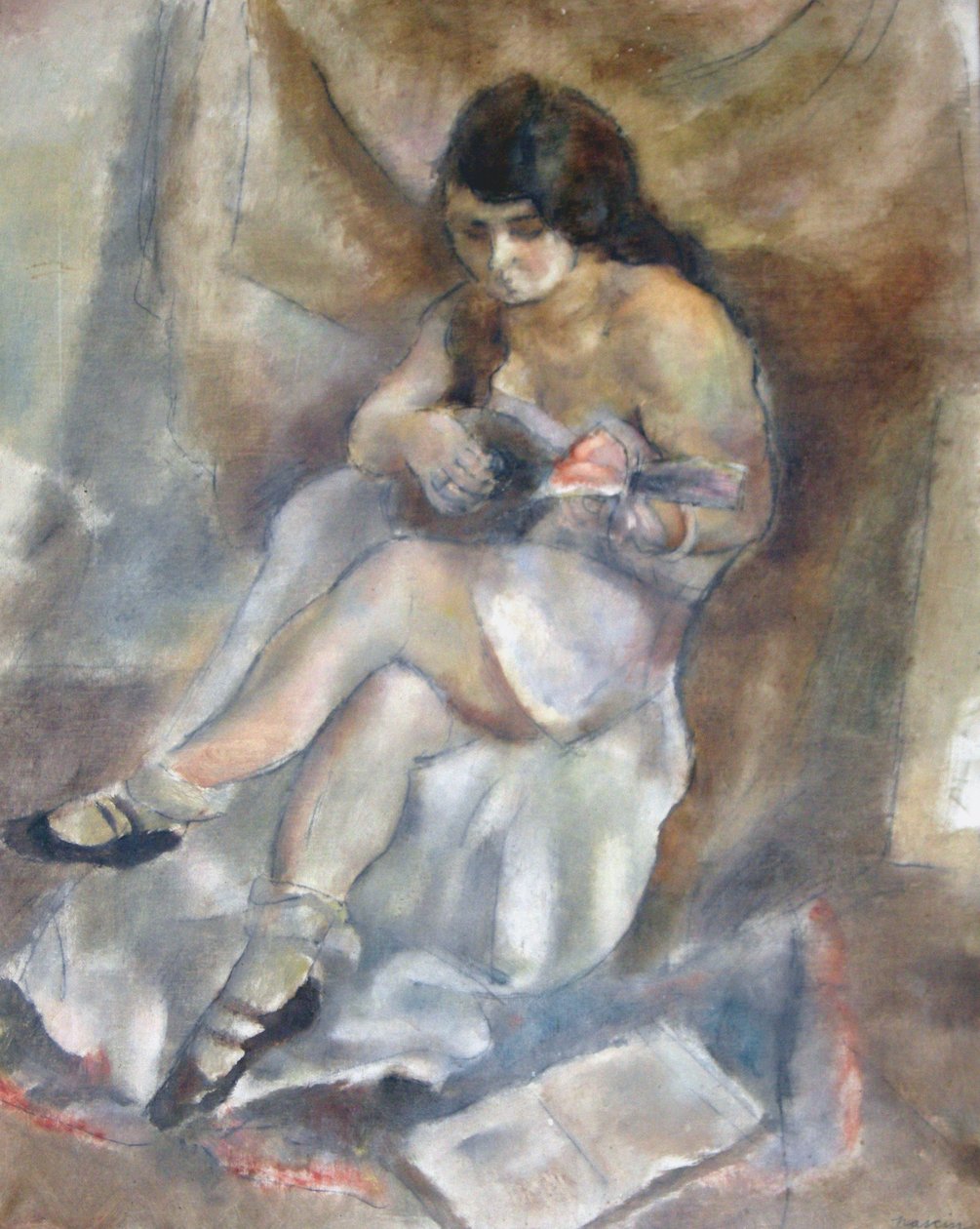 Kobieta z mandoliną autorstwa Jules Pascin