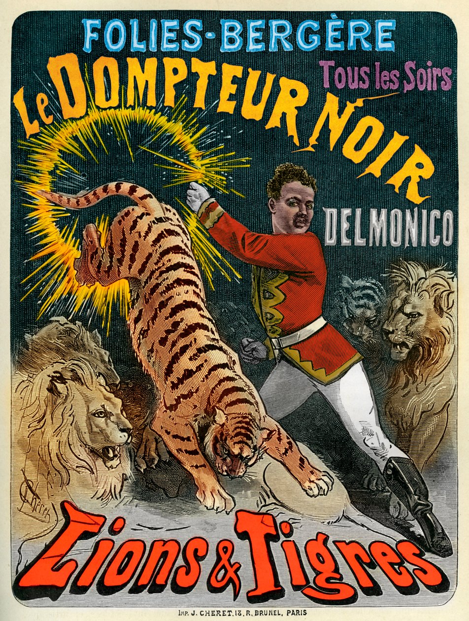 Czarny pogromca - plakat dla Folies-Bergère autorstwa Jules after Cheret