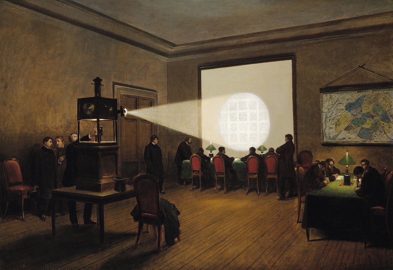 Transmisja telegrafów w Centralnym Urzędzie Telegraficznym, listopad 1870 autorstwa Jules Didier