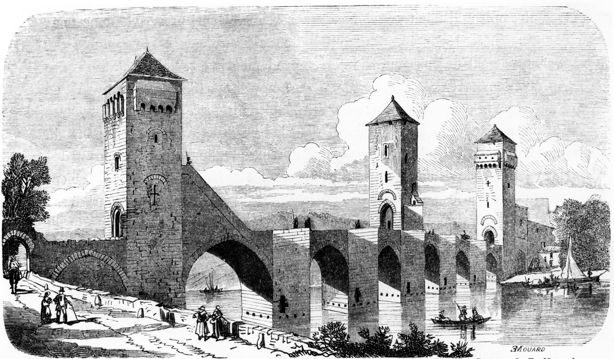 Pont Valentré, Cahors, Francja autorstwa Jules de Verneilh Puyraseau