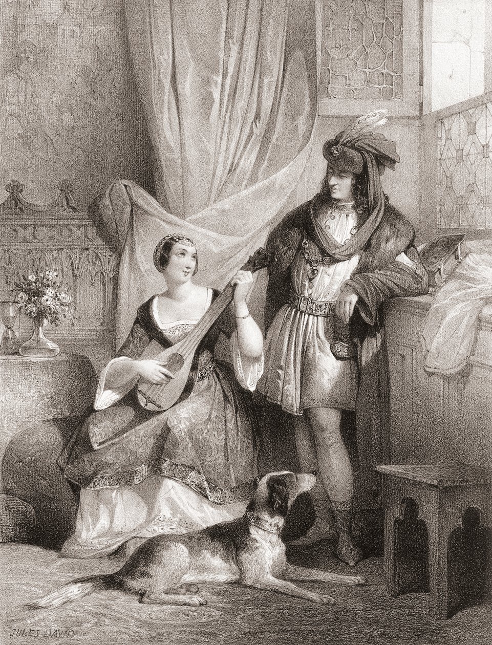Król Francji Karol VII z Agnes Sorel autorstwa Jules (after) David