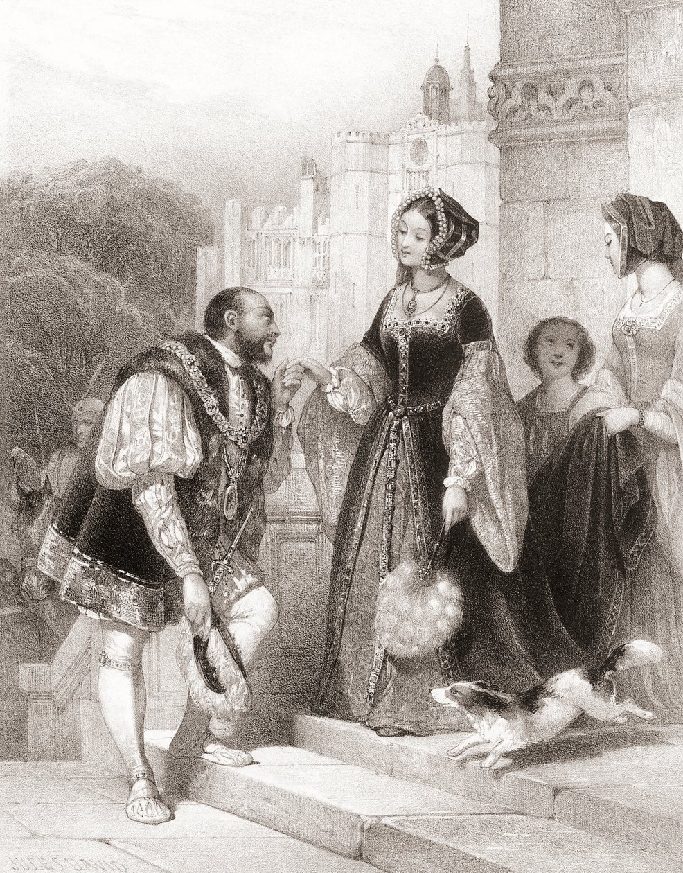 Król Anglii Henryk VIII z Anną Boleyn autorstwa Jules (after) David