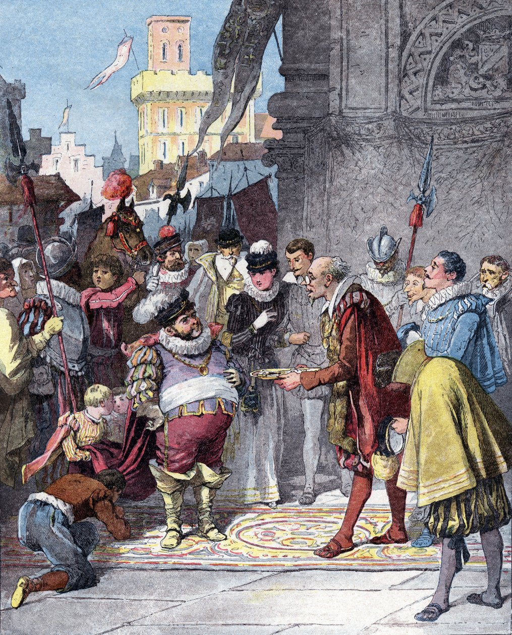 Historia Don Kichota autorstwa Miguela de Cervantesa, wygrawerowana według Julesa Davida autorstwa Jules (after) David
