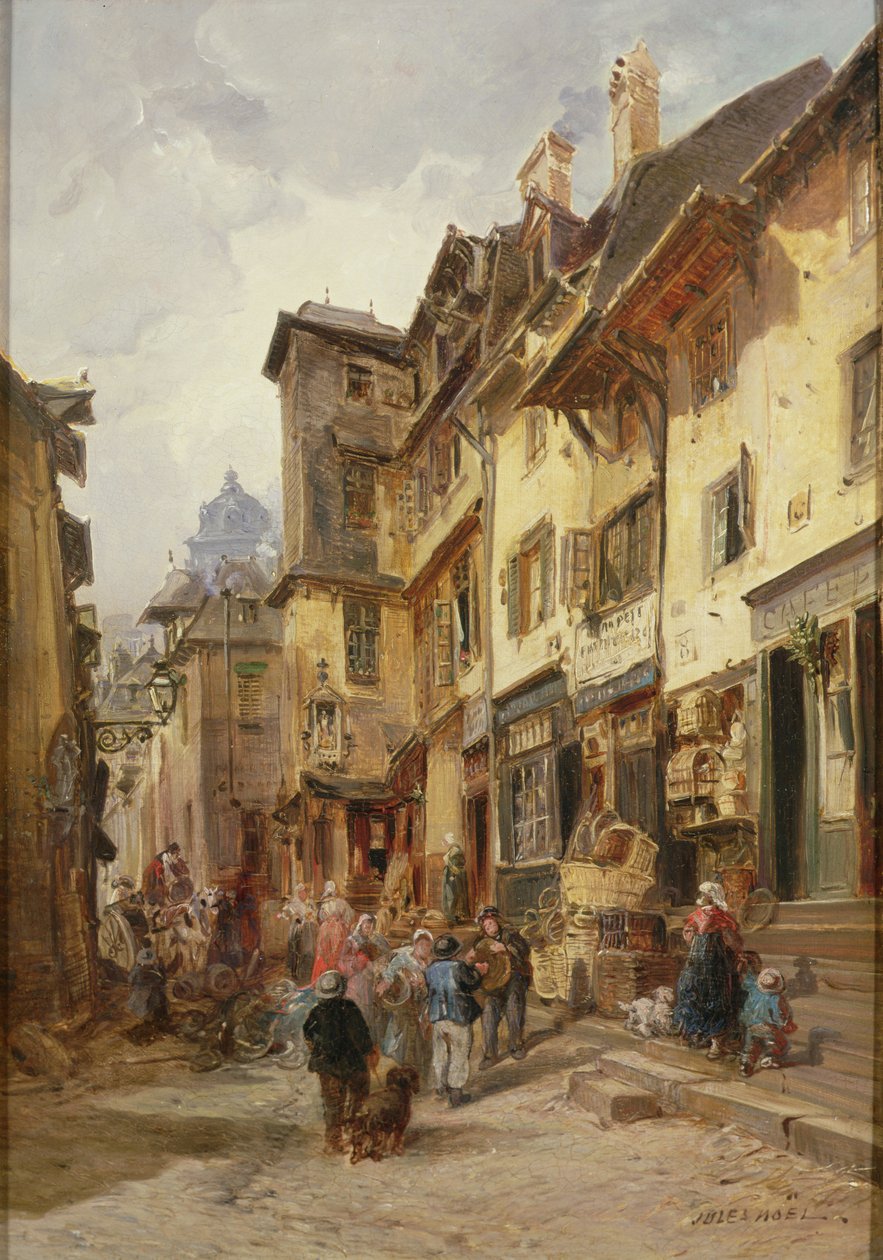 Scena uliczna, północna Francja autorstwa Jules Achille Noel
