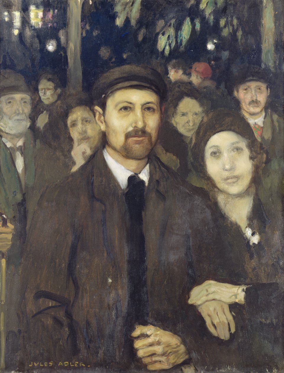 Wieczór w Cafe Victor (olej na płótnie) autorstwa Jules Adler