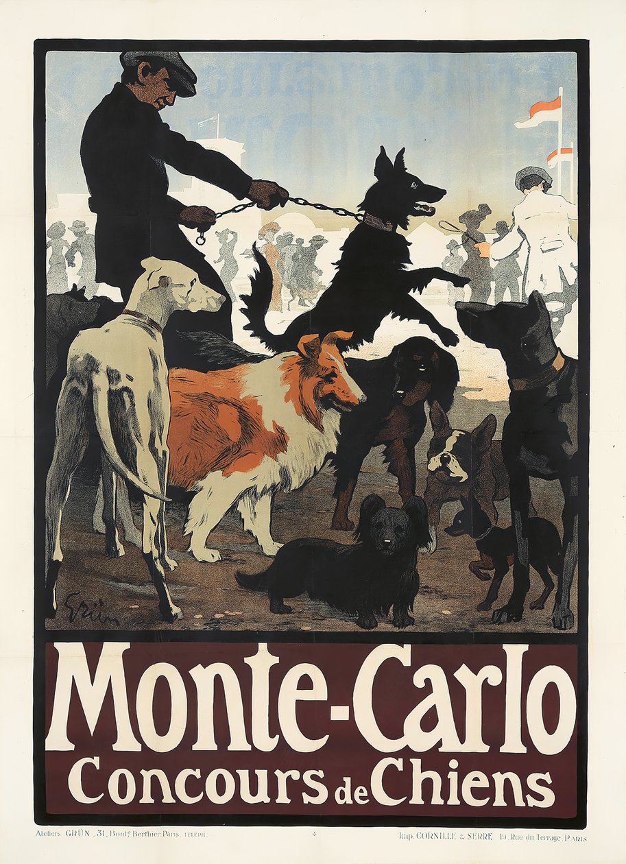 Monte Carlo, Zawody Psów, 1900. autorstwa Jules Alexandre Grün