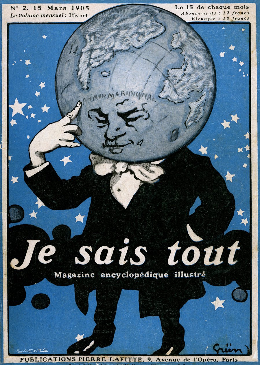 Okładka znakomitego czasopisma encyklopedycznego „Je sais tout” nr 2, 15 marca 1905 autorstwa Jules Alexandre Gruen or Grun