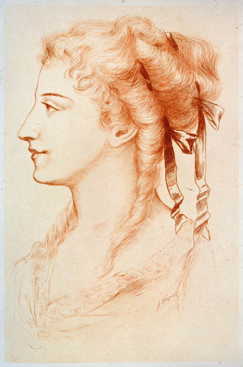 Portret młodej damy, XIX w. autorstwa Jules Armand Hanriot