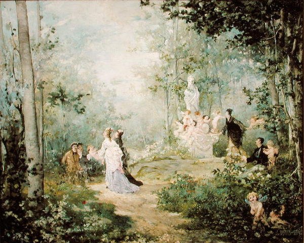Scena Champetre (olej na płótnie) autorstwa Jules Bastien Lepage