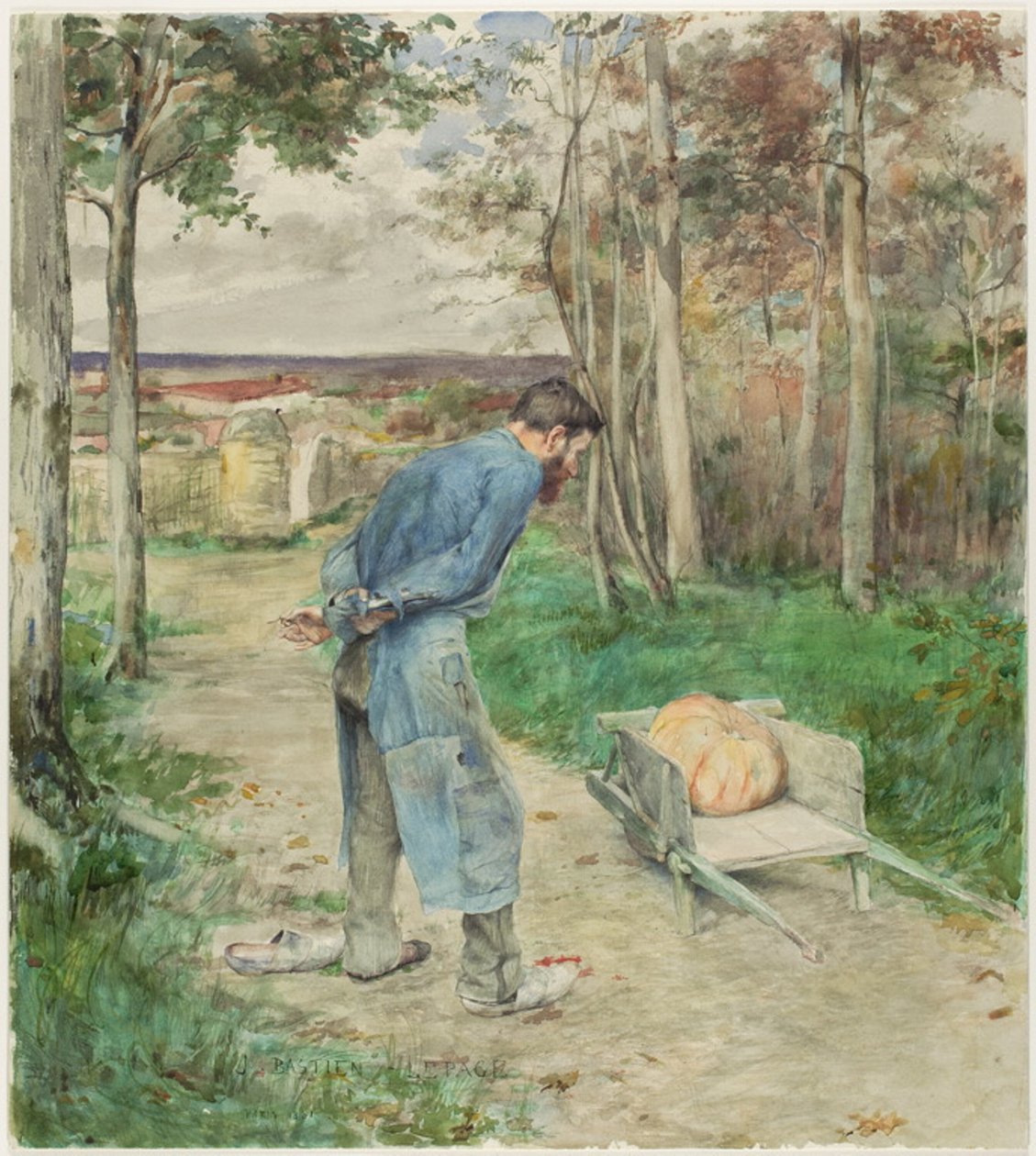 Żołądź i dynia autorstwa Jules Bastien Lepage