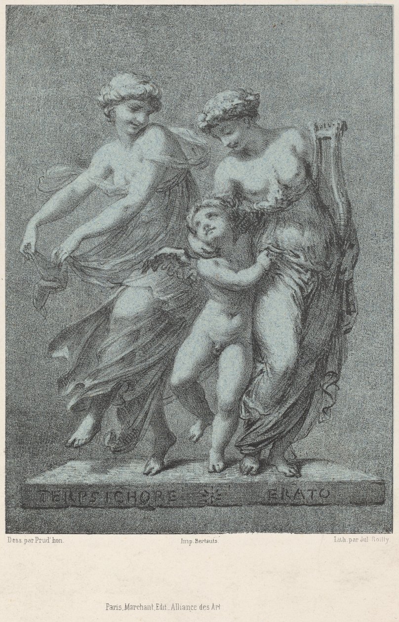Apollo i muzy autorstwa Jules Boilly after Pierre Paul Prud