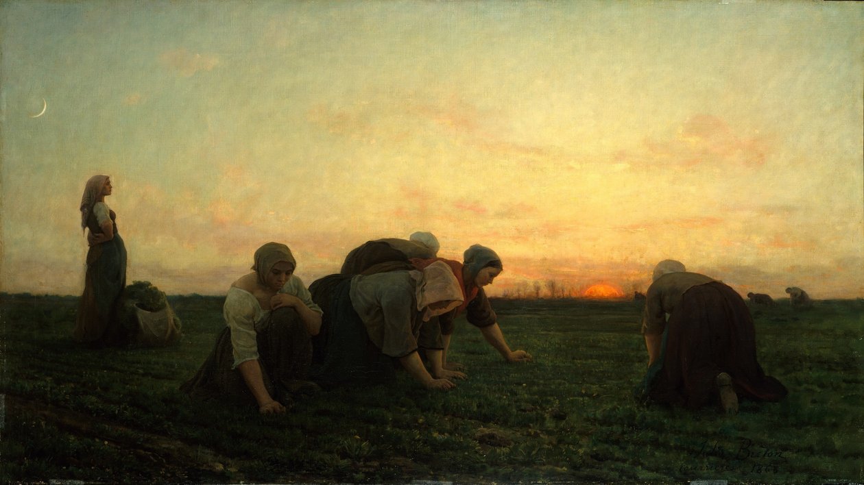 francuski: Les Sarcleuses ou Les Bineuses The Weeders autorstwa Jules Breton