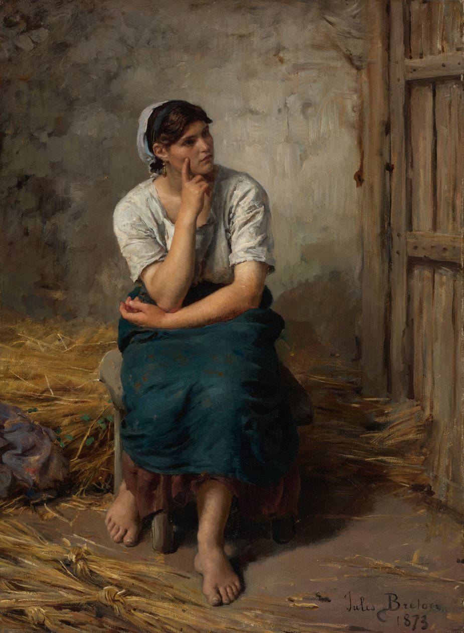 Francuski: Paysanne au Repos Odpoczywająca wieśniaczka autorstwa Jules Breton