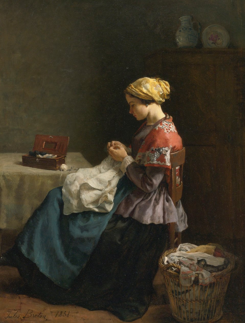 Jules Breton, 1868 - Mała krawcowa autorstwa Jules Breton