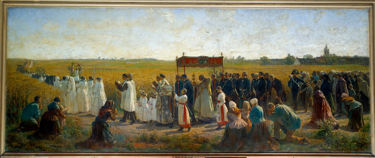 Błogosławieństwo pszenicy w Artois Painting Jules Breton (1827-1906) 1859 Nd. 1,3x3,2 m Arras, Muzeum Sztuk Pięknych autorstwa Jules Breton