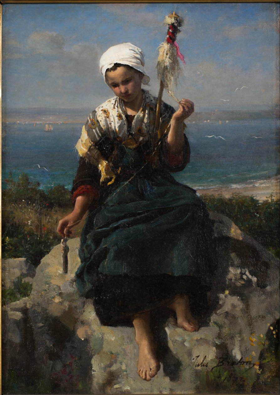 Przędzarka do lnu autorstwa Jules Breton