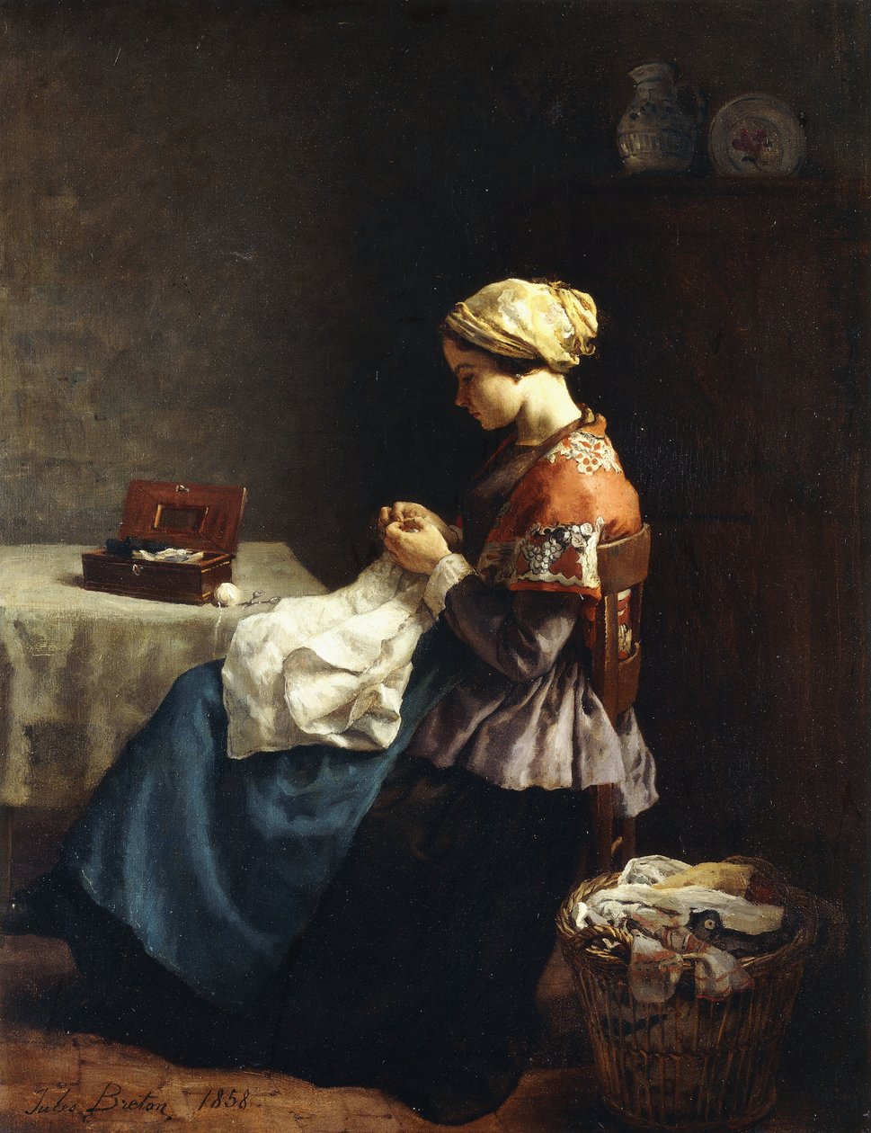 Mała krawcowa, 1858 autorstwa Jules Breton
