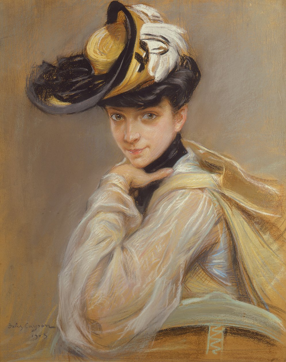 Portret Madame Cayron, żony artysty autorstwa Jules Cayron