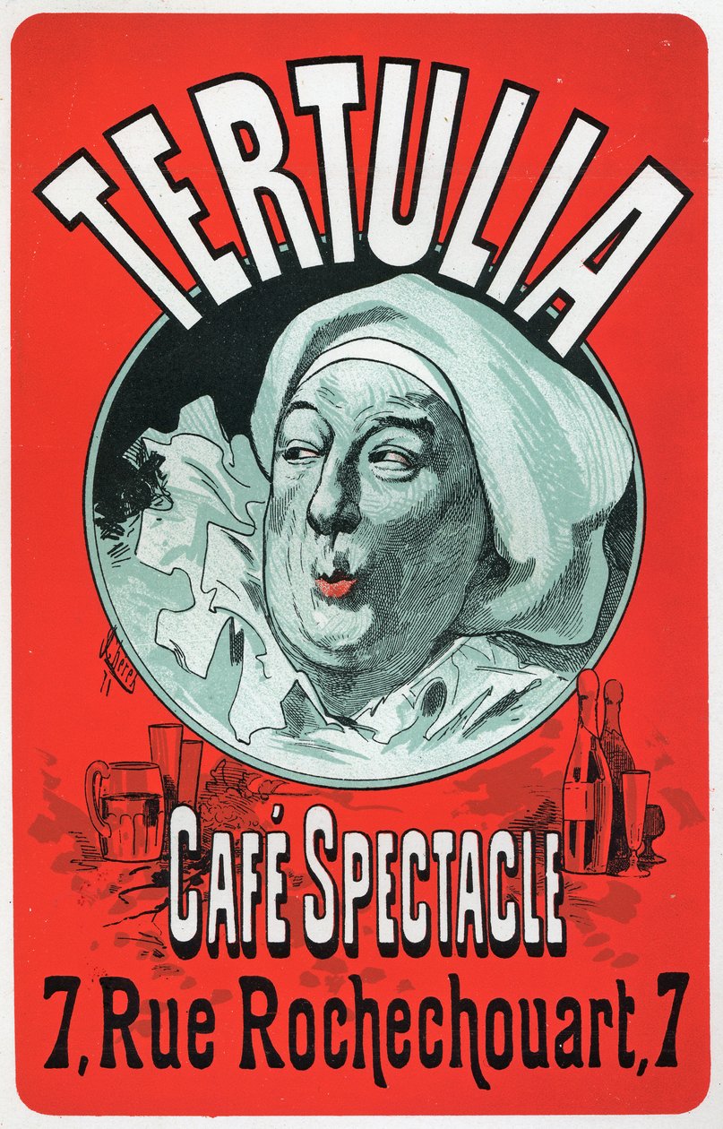 Sztuka. Zabawa. Tertulia, pokaz w Cafe Spectacle w Paryżu. Plakat Jules Cheret, c.1870 (plakat) autorstwa Jules Cheret