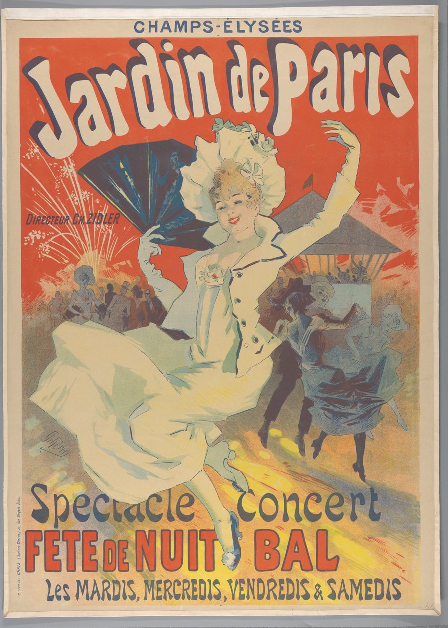Champs-Elysées. Jardin de Paris, 1890 autorstwa Jules Cheret