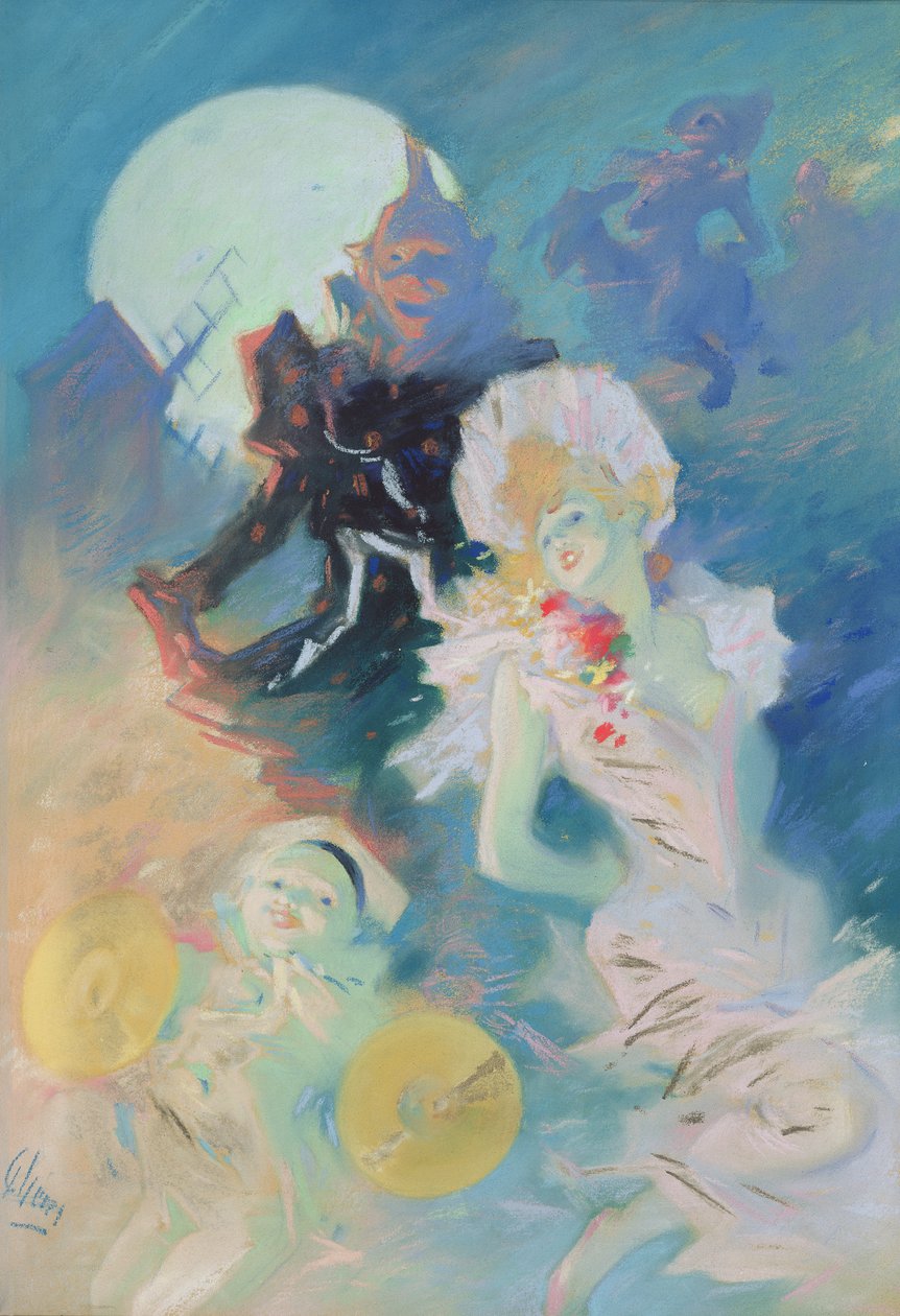 Szalone szczęście (pastel na papierze) autorstwa Jules Cheret
