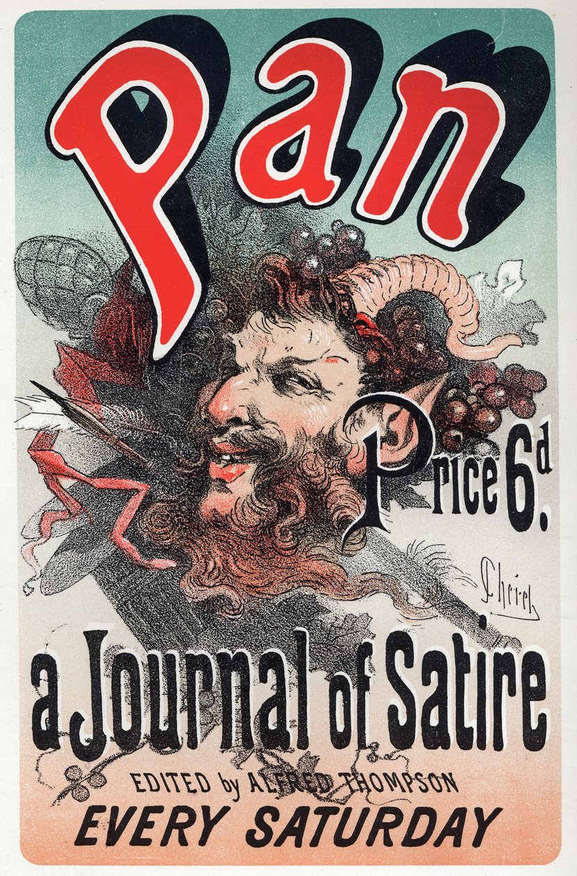 Literatura. Pan, satyryczna gazeta. Plakat Jules Cheret, Anglia, ok. 1880 (plakat) autorstwa Jules Cheret