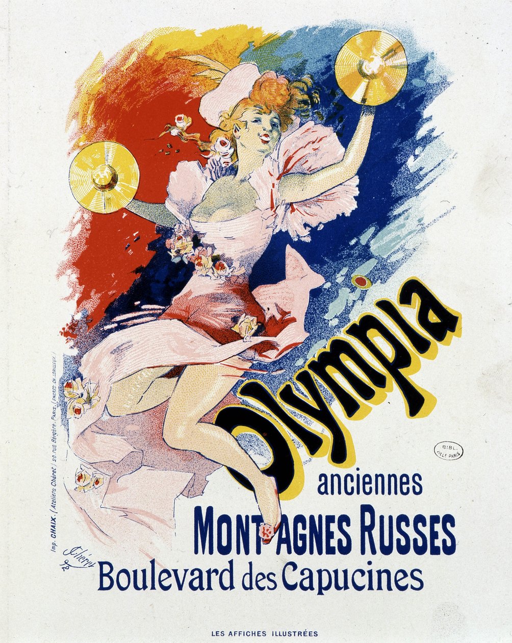 Olympia: stara kolejka górska, komiks kapucynów - plakat Jules Cheret autorstwa Jules Cheret