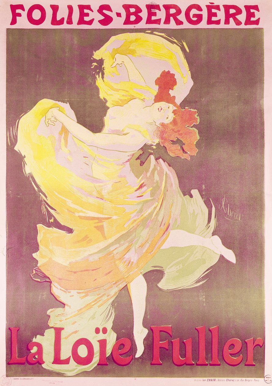 Plakat reklamujący Loie Fuller (1862-1928) w Folies Bergere autorstwa Jules Cheret