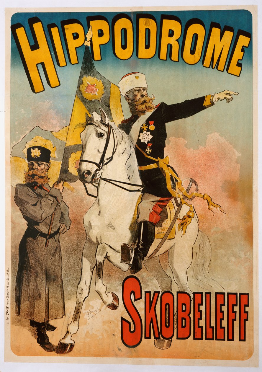 Plakat reklamujący „Skobeleff” na Hipodromie, 1895 autorstwa Jules Cheret