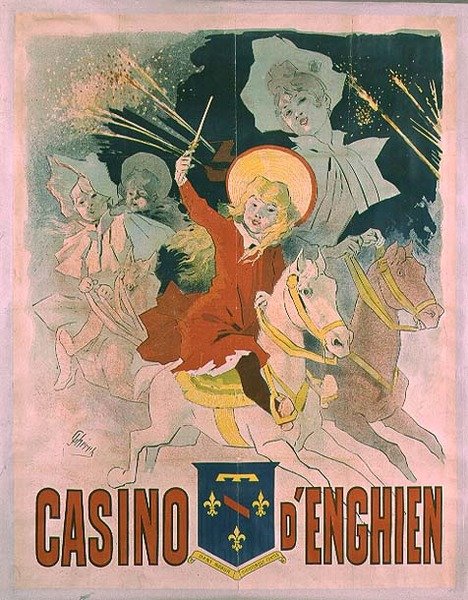 Plakat reklamujący Casino dEnghien, 1898 autorstwa Jules Cheret
