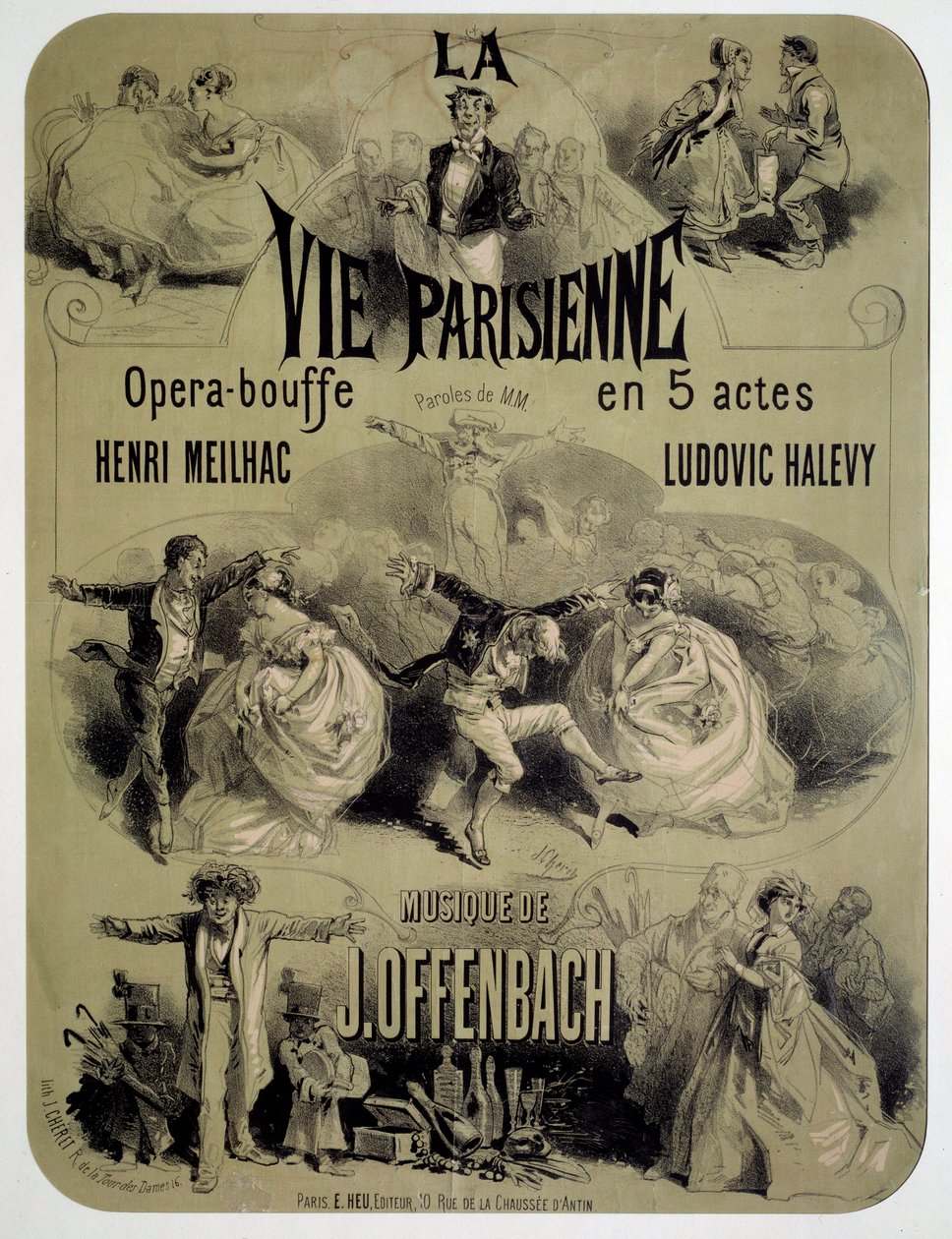 Plakat do opery „Życie paryskie” Jacquesa Offenbacha (1819-1880) autorstwa Jules Cheret
