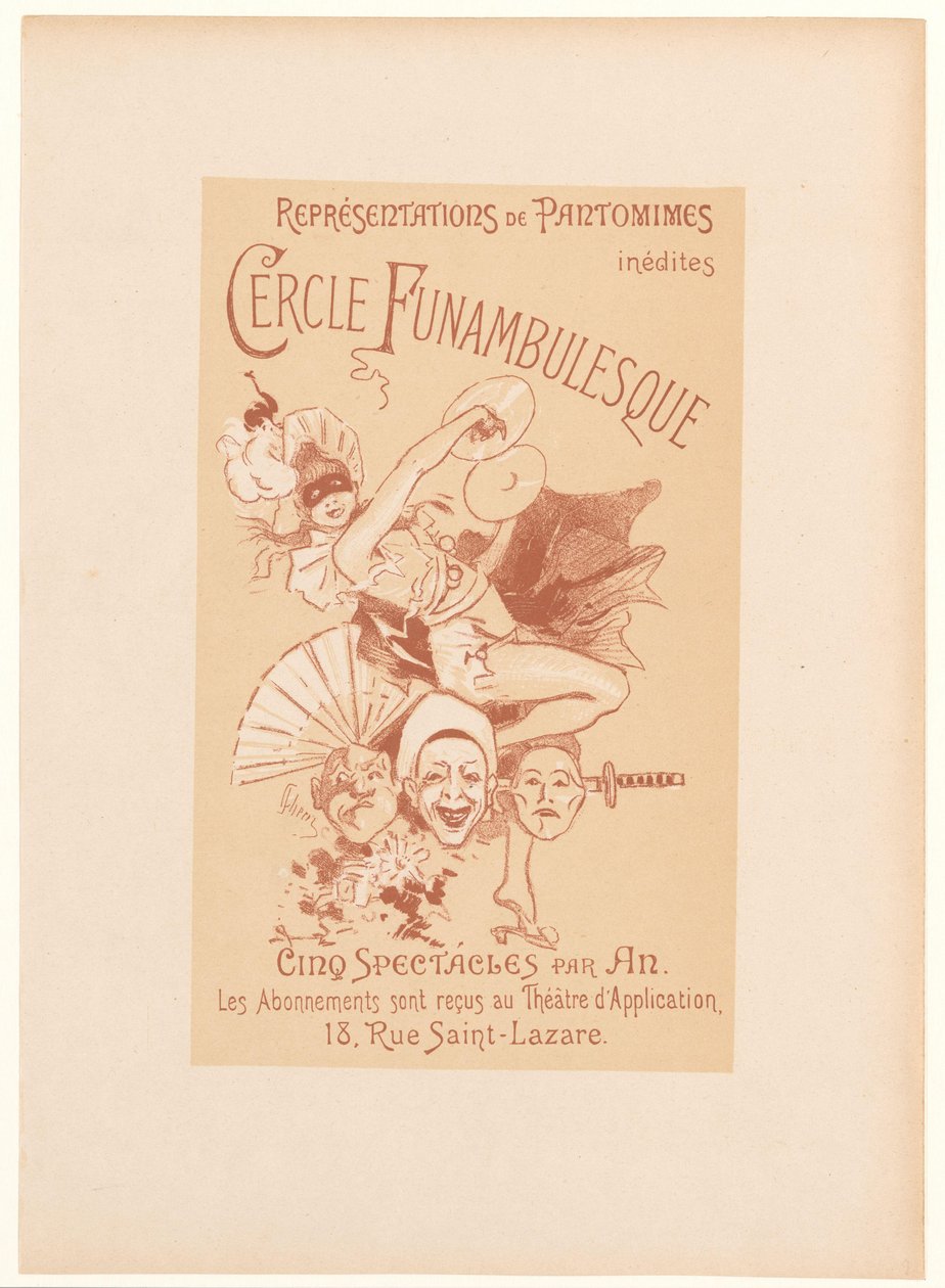Karta reklamowa Cercle Funambulesque Cercle Funambulesque (tytuł na obiekcie) autorstwa Jules Cheret