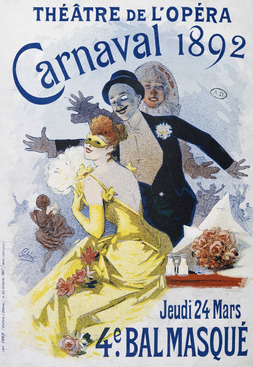 Teatr Opery: kanar 1892, IV maska balowa - plakat Jules Cheret autorstwa Jules Cheret