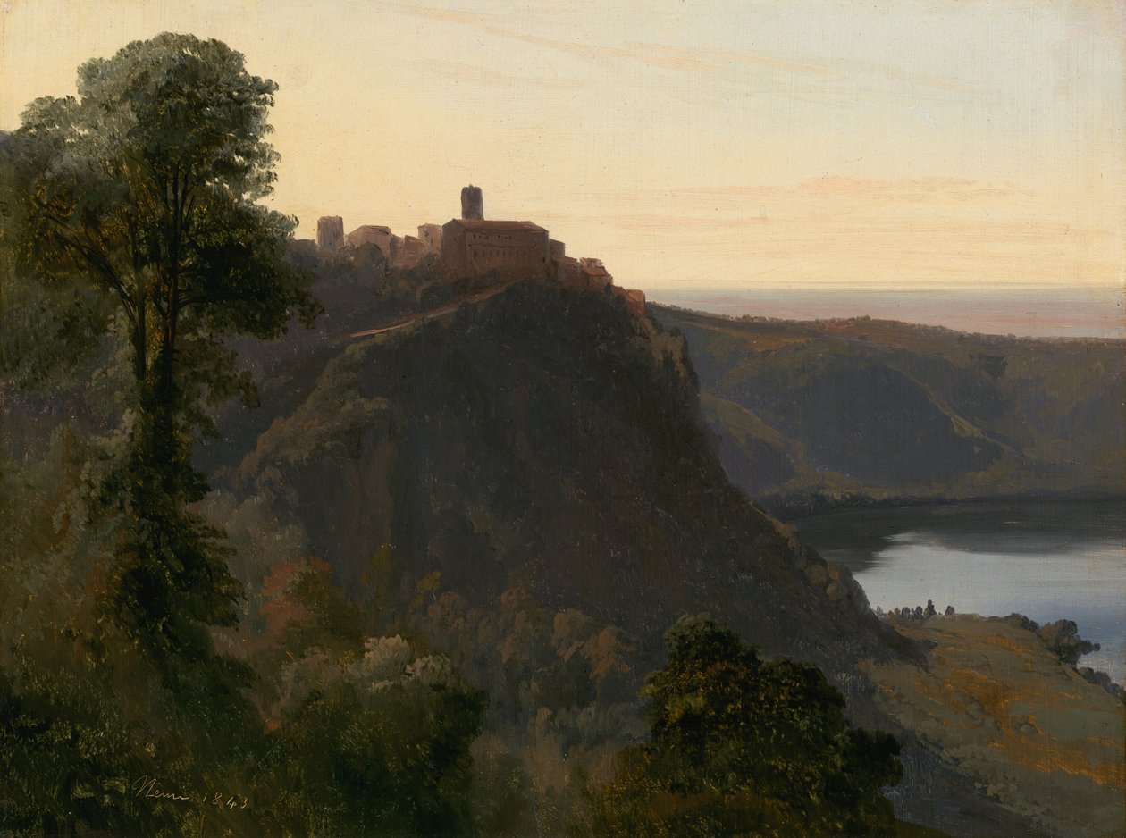 Widok na jezioro Nemi autorstwa Jules Coignet