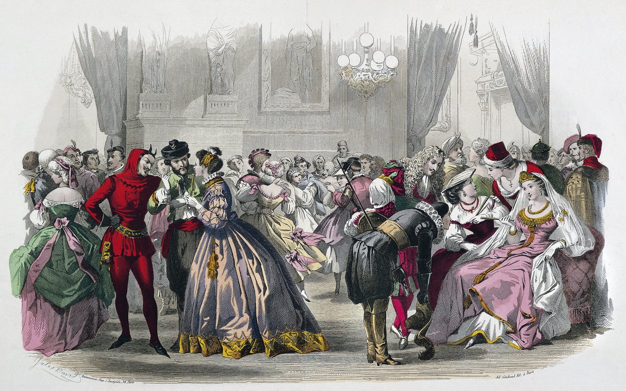 MONITOR KOBIET I DAMISHES - BAL TRAVESTI 1864-1865, autorstwa Julesa Davida. autorstwa Jules David