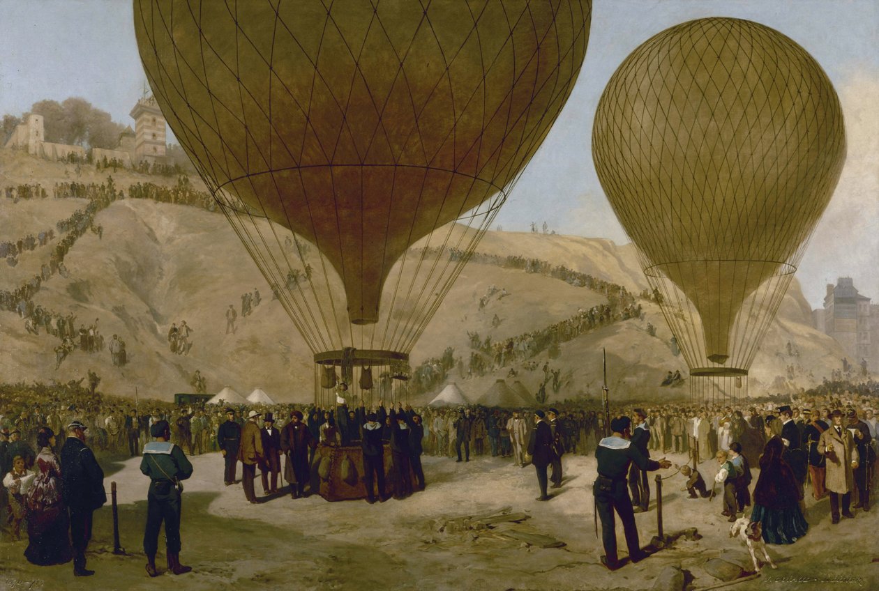 Odlot Léona Gambetty do Tours na pokładzie balonu "Armand-Barbès", 7 października autorstwa Jules Didier