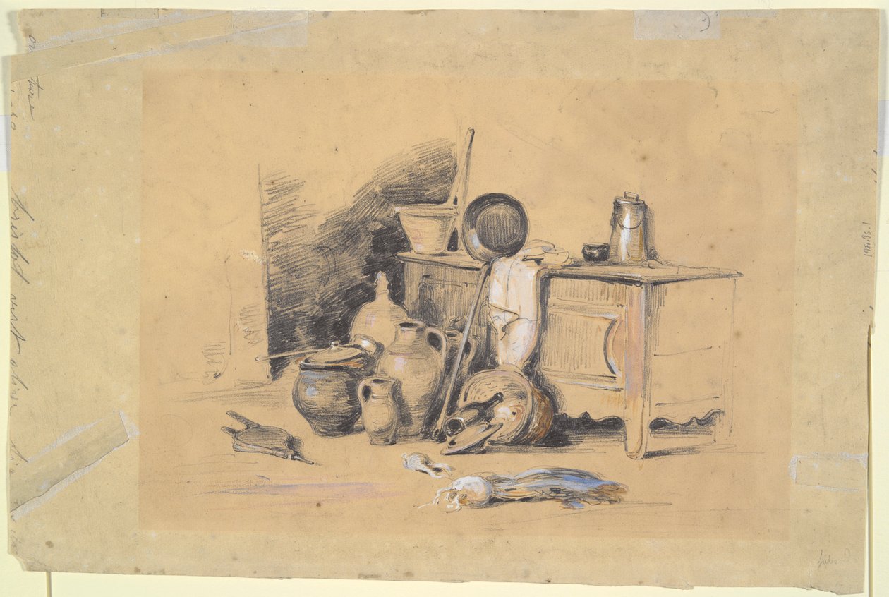 Krajobraz (rekto); Martwa natura (verso) autorstwa Jules Dupré