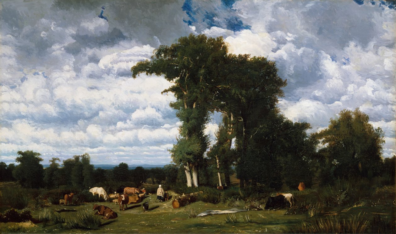 Krajobraz z bydłem w Limousin, 1837. autorstwa Jules Dupré
