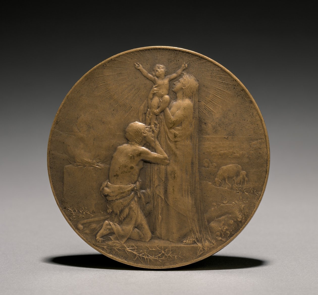 Awers medalu, XIX w. autorstwa Jules Dupré