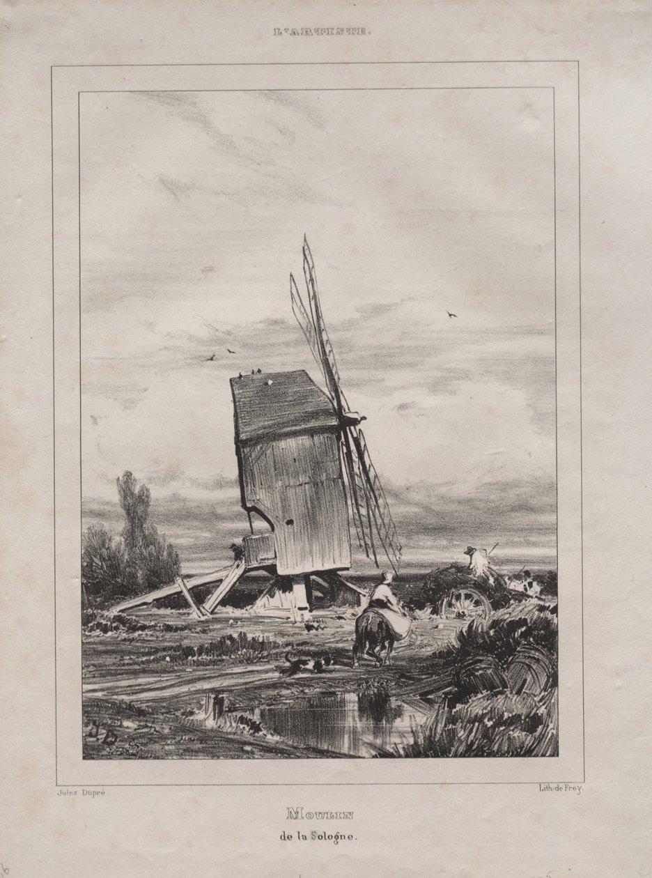 Młyn w Sologne, Francja, 1835. autorstwa Jules Dupré