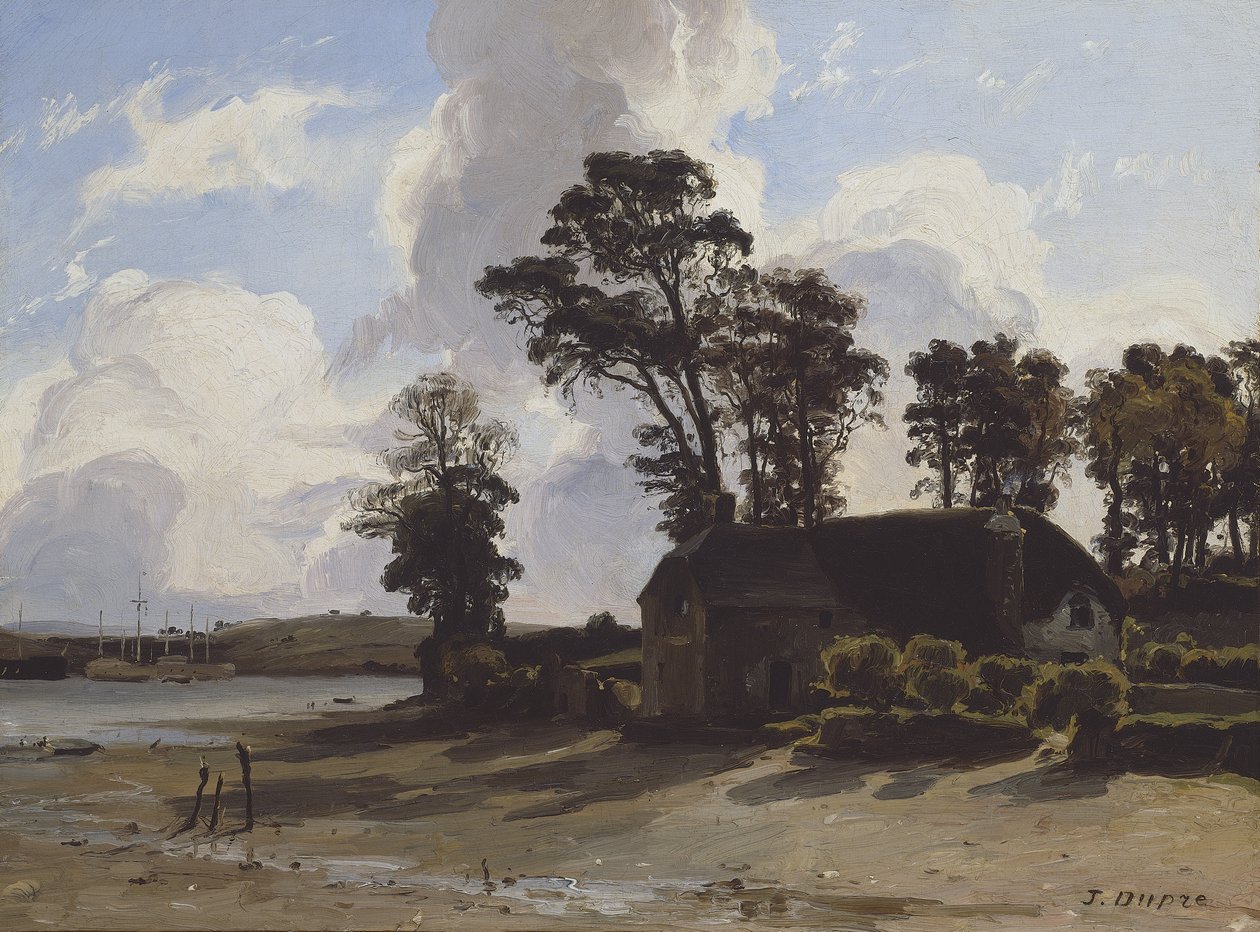 Farma przy ujściu rzeki, 1830-35 autorstwa Jules Dupré