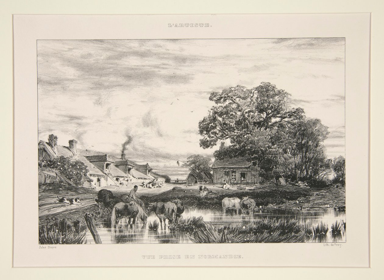 Widok zrobione w Normandii; od L autorstwa Jules Dupré