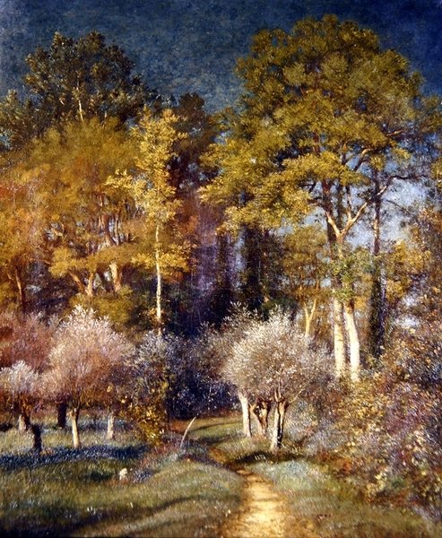 W zakątku lasu (olej na płótnie) autorstwa Jules Dupré