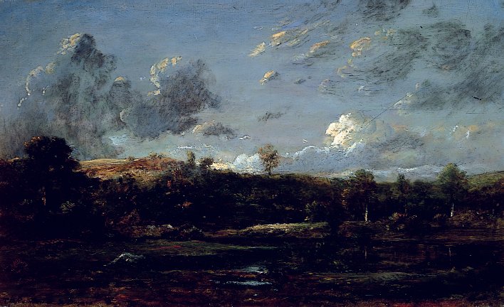 W Landes, ok. 1841 (olej na płótnie) autorstwa Jules Dupré
