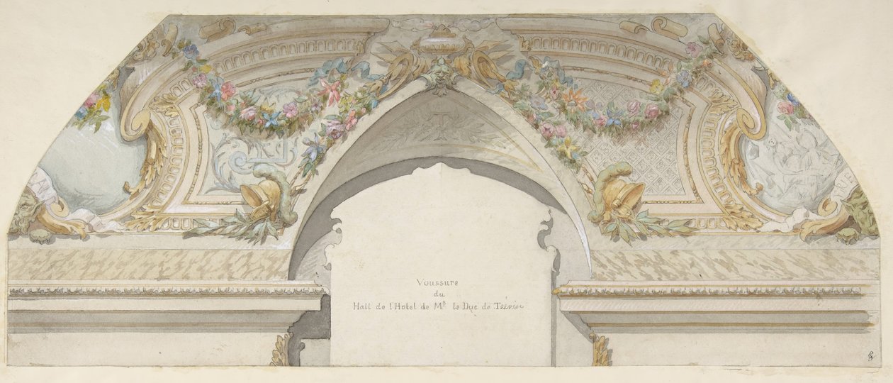 Projekt dla Hôtel de Trevise, Paryż, druga połowa XIX wieku. Twórcy: Jules-Edmond-Charles Lachaise, Eugène-Pierre Gourdet. autorstwa Jules Edmond Charles Lachaise and Eugène Pierre Gourdet