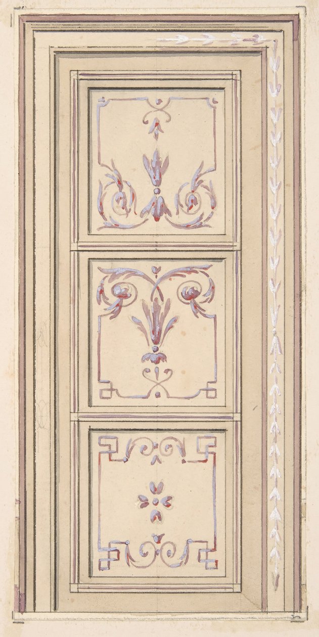 Projekt sufitu, druga połowa XIX wieku. Twórcy: Jules-Edmond-Charles Lachaise, Eugène-Pierre Gourdet. autorstwa Jules Edmond Charles Lachaise and Eugène Pierre Gourdet