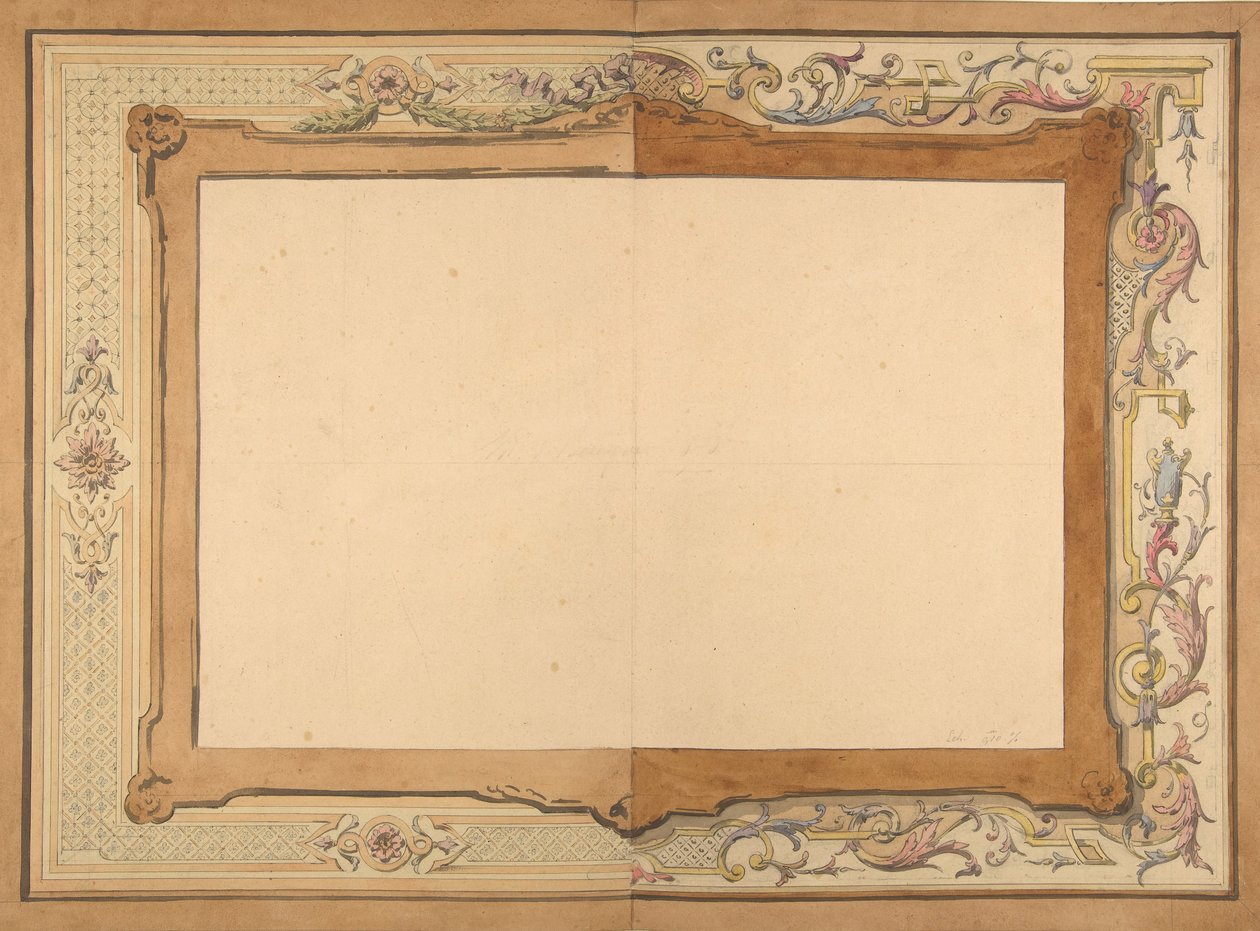 Projekt sufitu, druga połowa XIX wieku. Twórcy: Jules-Edmond-Charles Lachaise, Eugène-Pierre Gourdet. autorstwa Jules Edmond Charles Lachaise and Eugène Pierre Gourdet