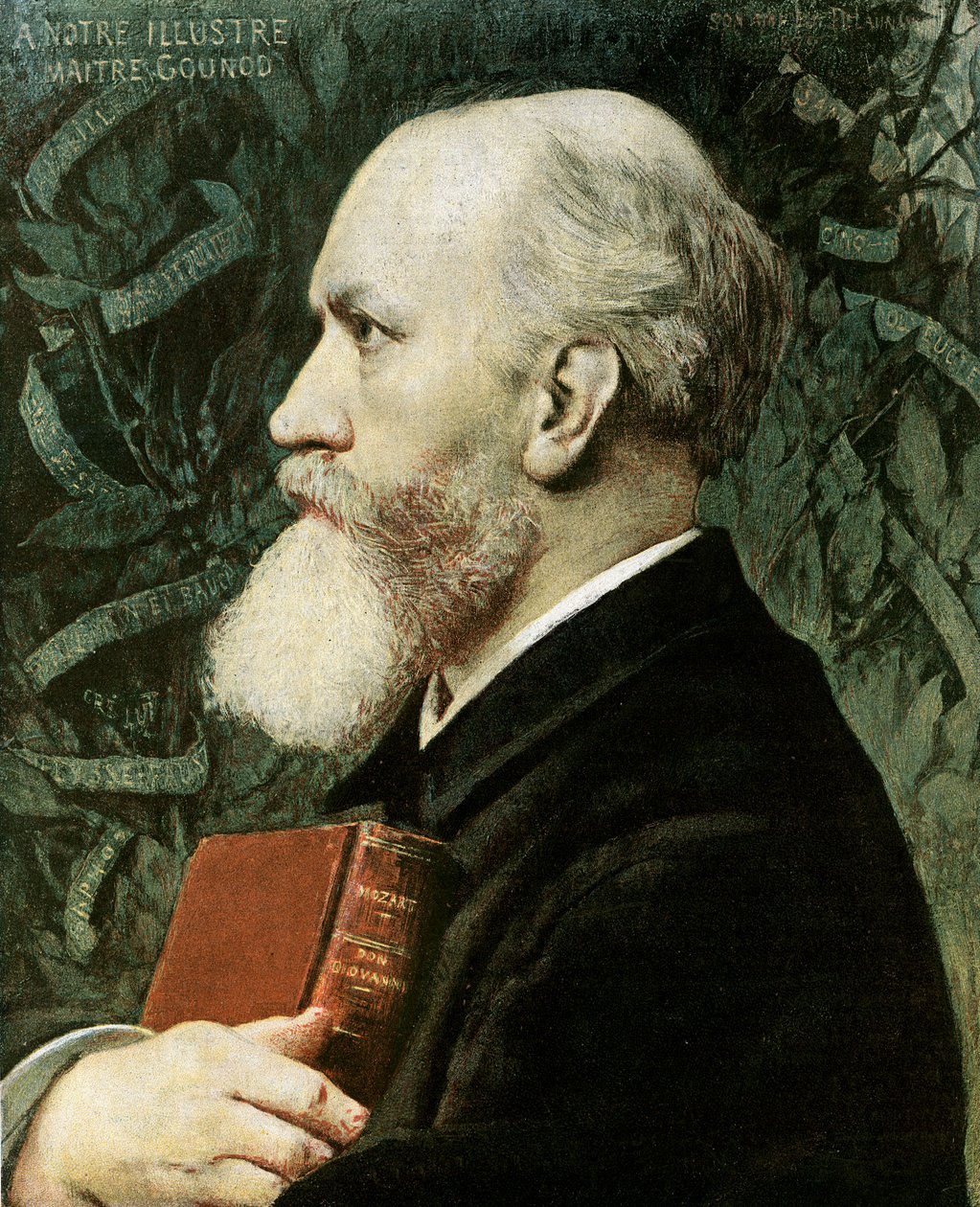 Portret Charlesa Gounoda (kolorowa litografia) autorstwa Jules Elie Delaunay