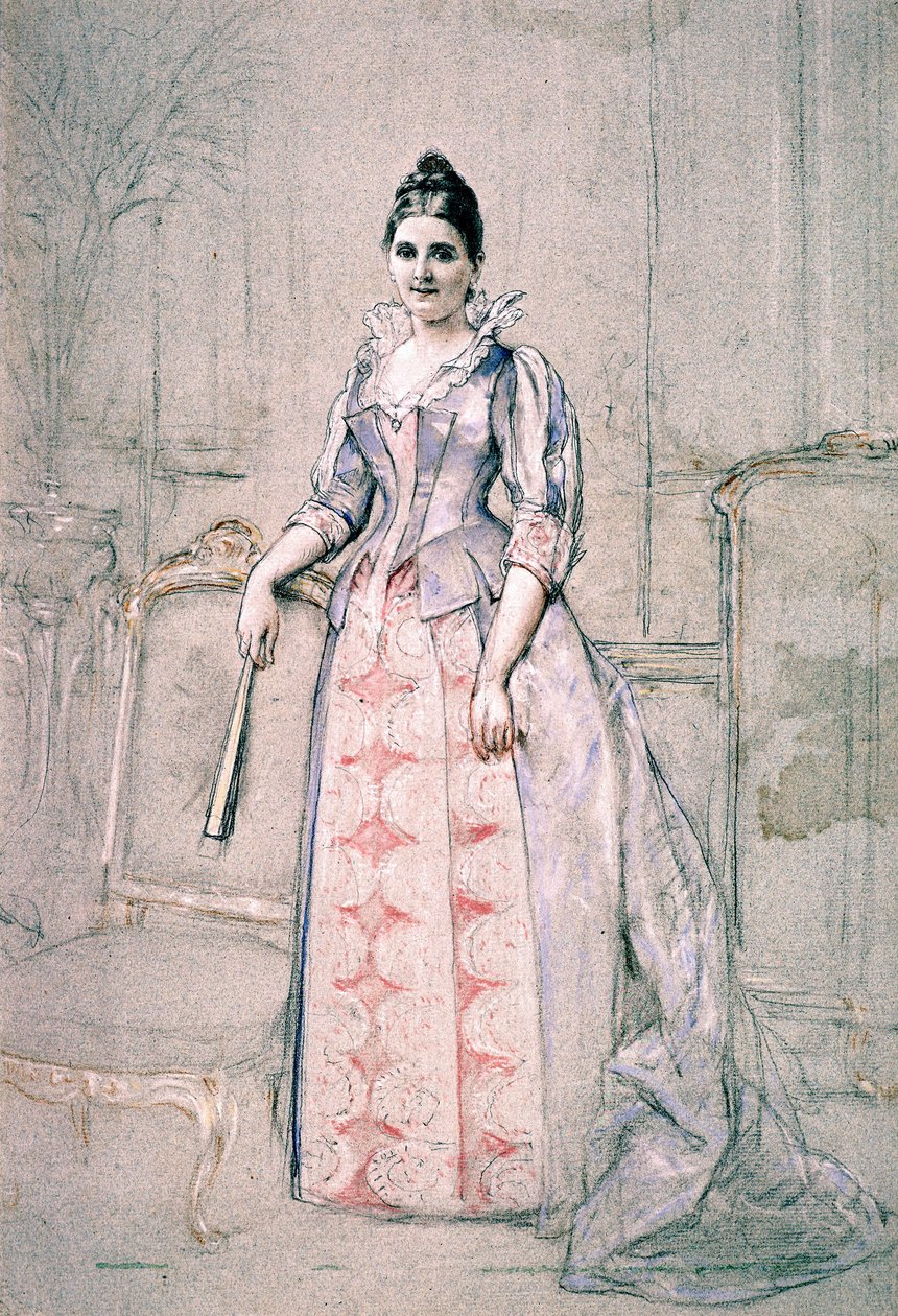 Portret pani Carnot w godnej sukni autorstwa Jules Emile Saintin